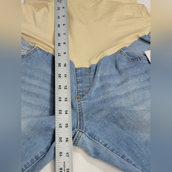 a:glow Maternity Girlfriend Capri Crop Denim Jeans Womens Size Large - Picture 11 of 11